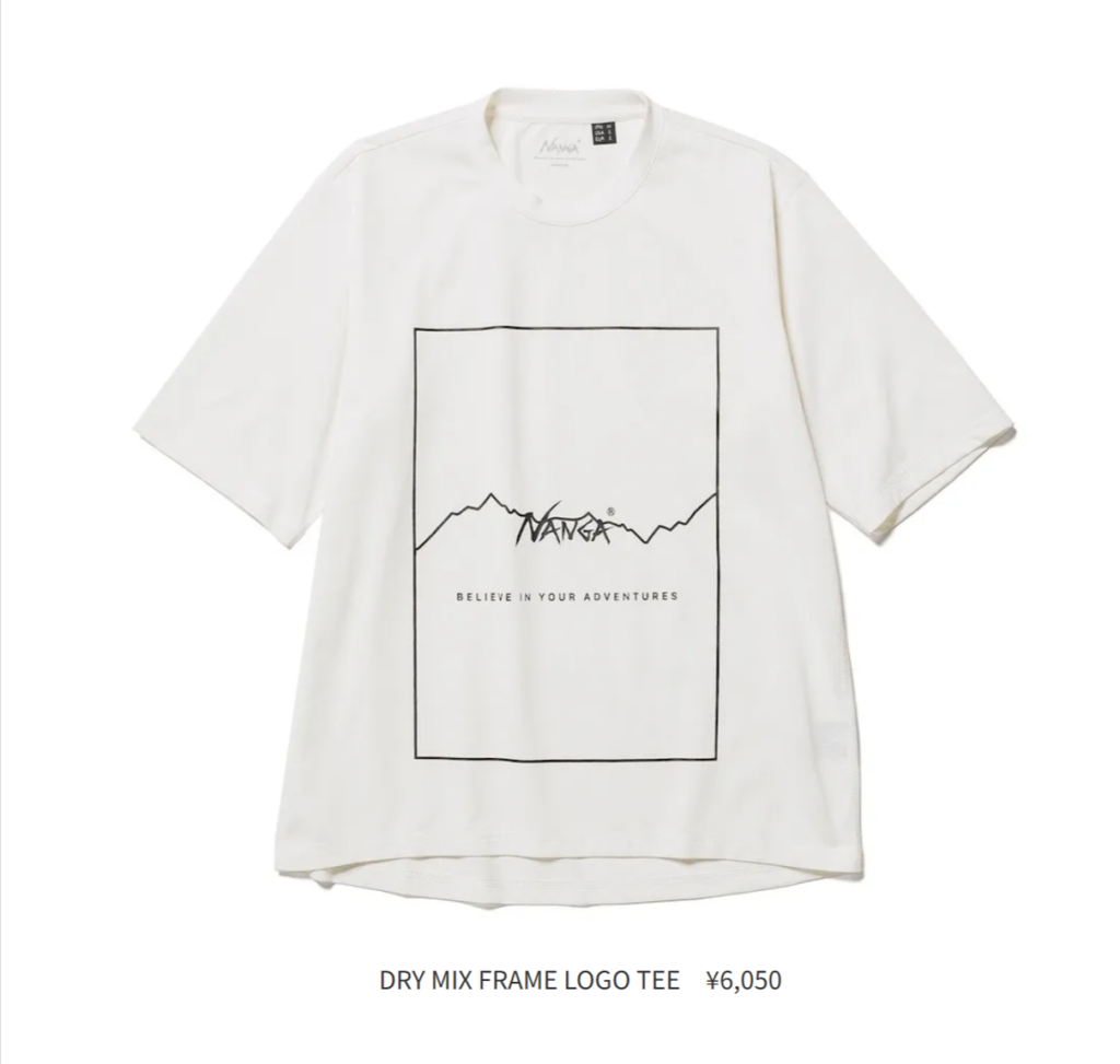 NANGA【DRY MIX FRAME LOGO TEE】