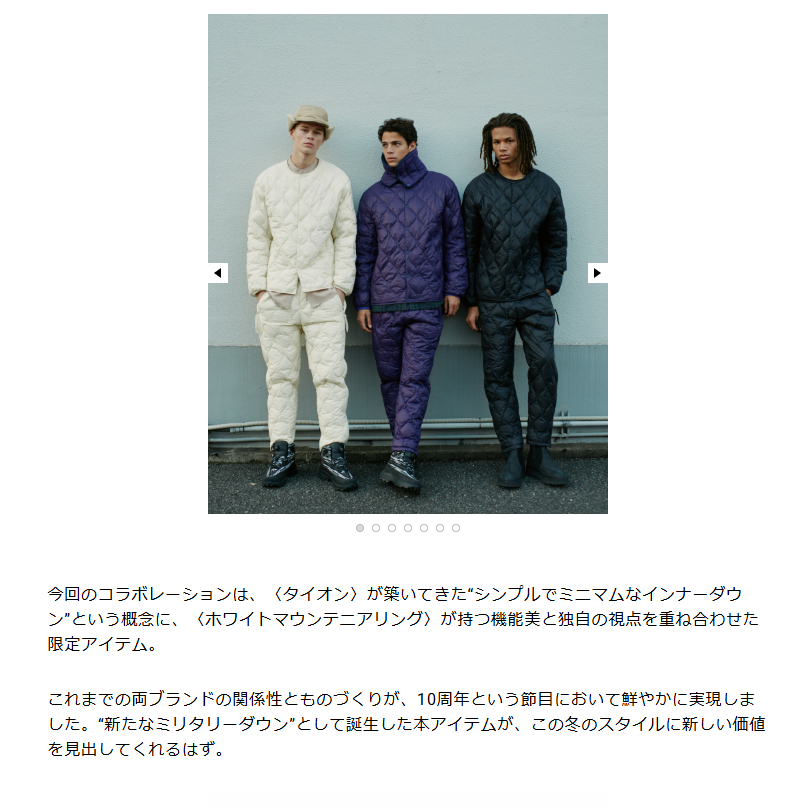 TAION×White Mountaineering