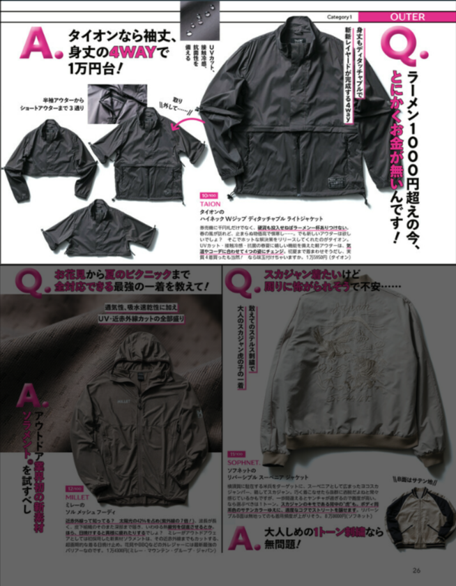 TAION【ベーシックスポーツ 軽量ストレッチナイロンジャケット】