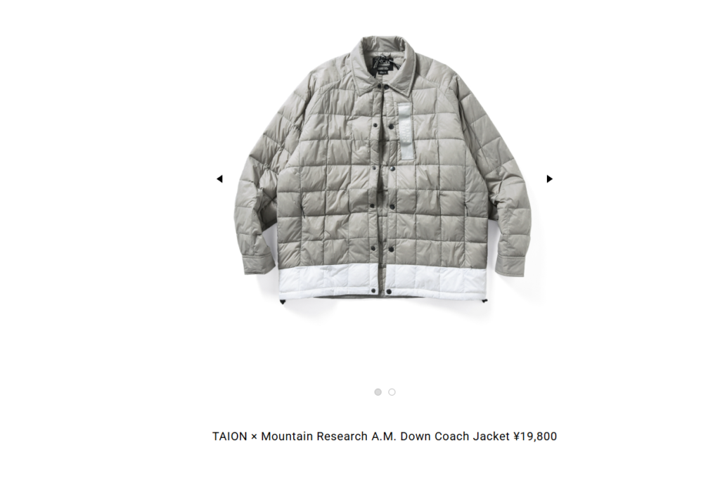 TAION×MOUNTAIN RESEARCH【TAION × Mountain Research A.M. Down Coach Jacket】