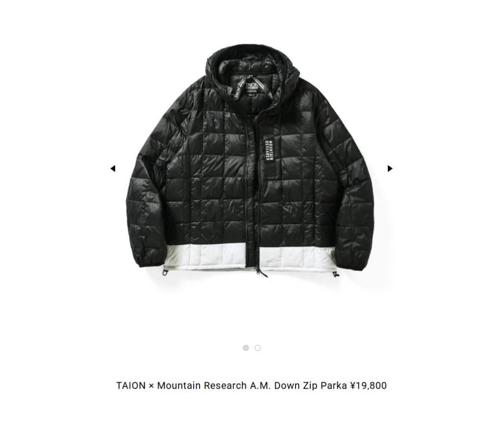 TAION×MOUNTAIN RESEARCH【TAION × Mountain Research A.M. Down Zip Parka】
