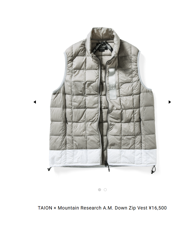 TAION×MOUNTAIN RESEARCH【TAION × Mountain Research A.M. Down Zip Vest】