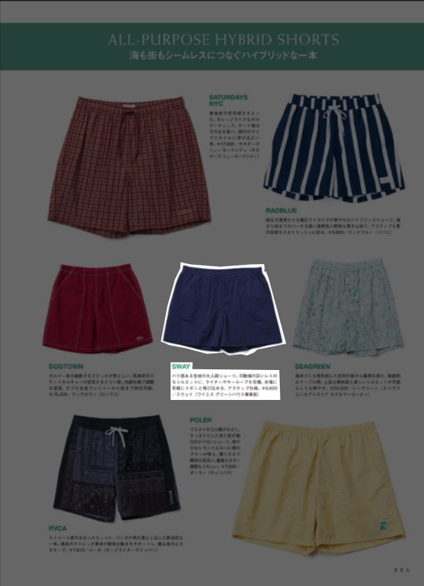 Sway.【NYLON BEACH SHORTS】
