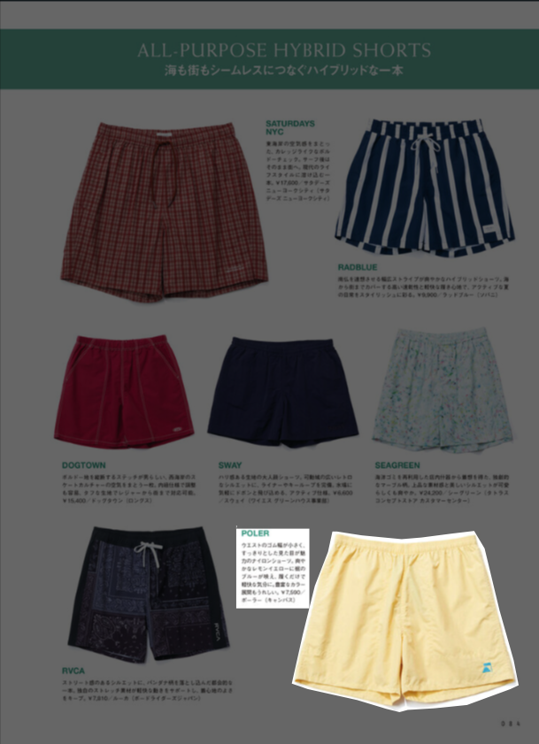 POLER『NYLON WIDE STUFF SHORTS 6inch』