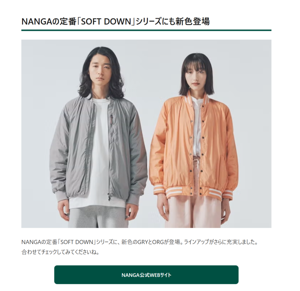 NANGA【SHEER DOWN】