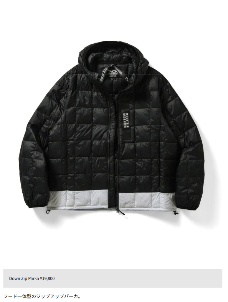 TAION×MOUNTAIN RESEARCH【Down Zip Parka】