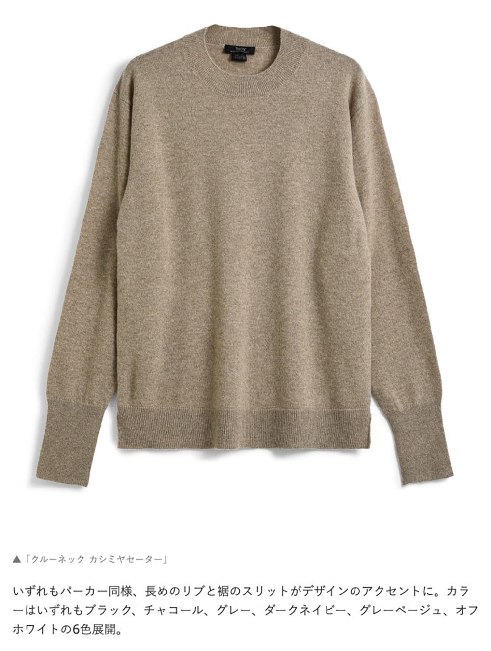 TAION【シティ クルーネック カシミヤセーター】
