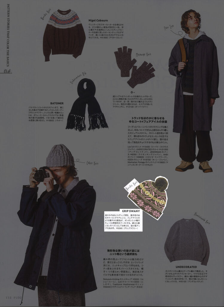 GRIP SWANY【NORDIC KNIT CAP】