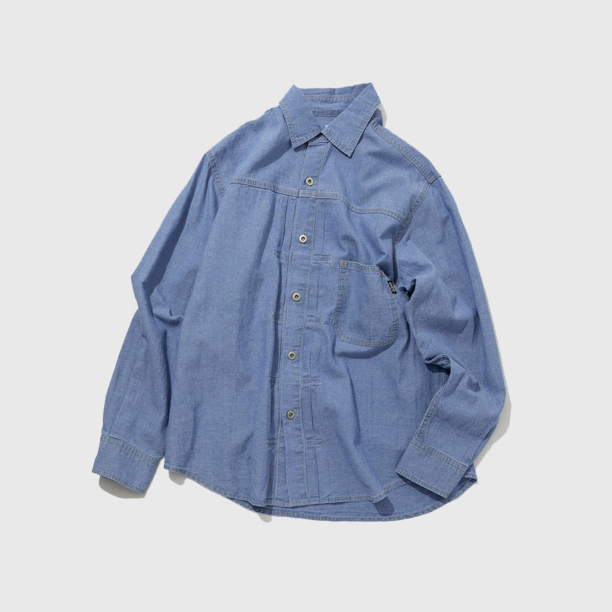 GOHEMP【PLEATS WORK SHIRTS／BLUE】