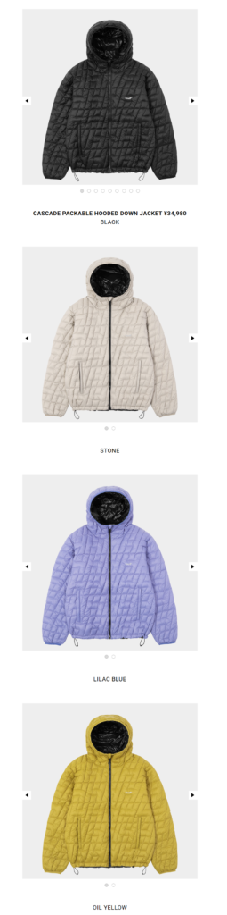TAION×HUF【CASCADE PACKABLE HOODED DOWN JACKET】