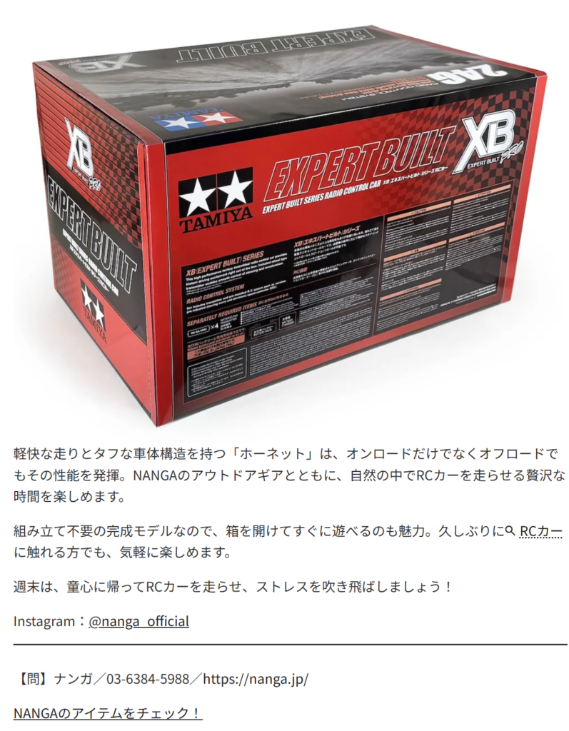 10 XB 2WD レーシングバギー ホーネットナンガ】