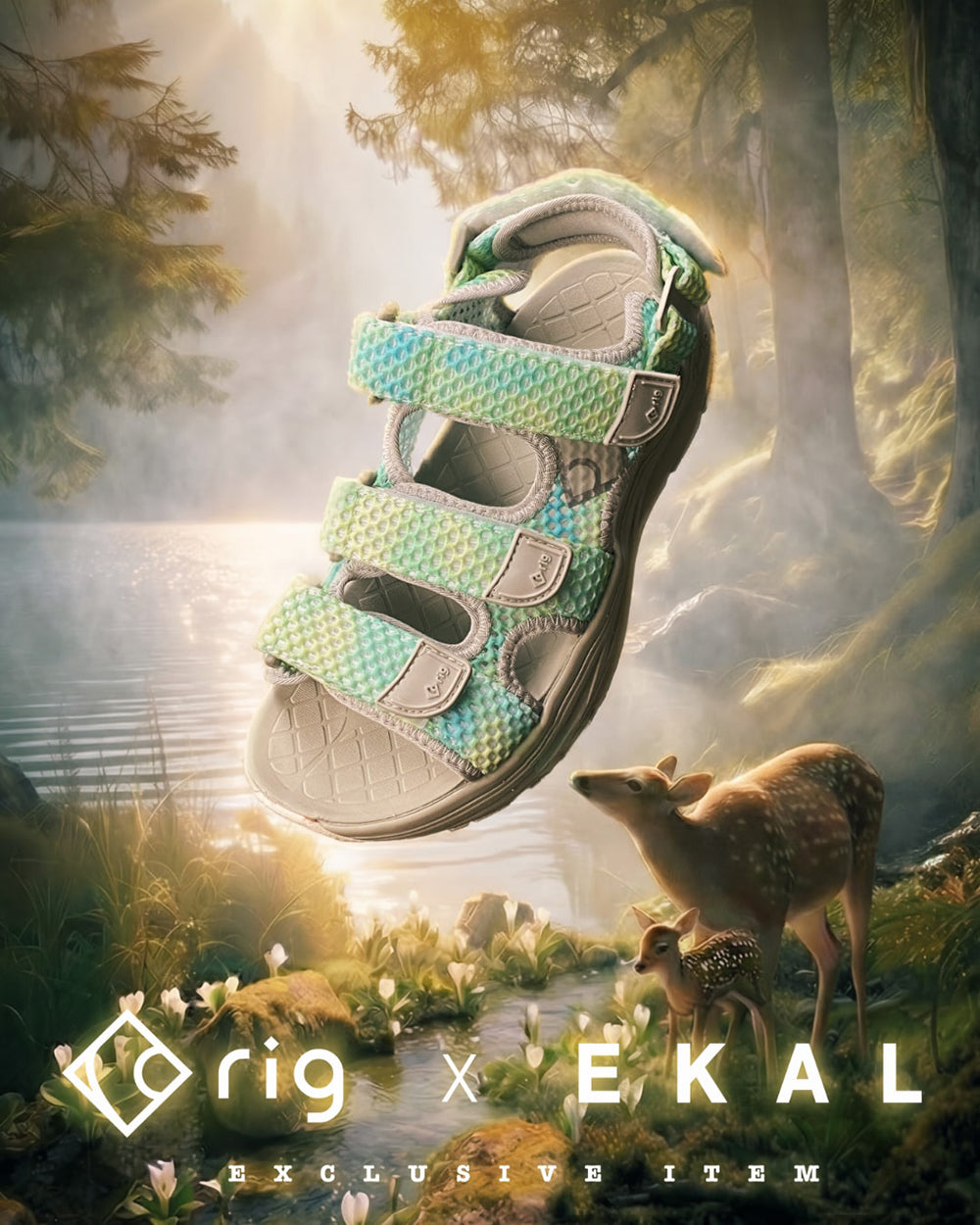 《rig FOOTWEAR ✖︎ EKALによる別注モデル第2弾がスタンバイ 湖畔の芽吹きを表現した涼しげなシーズナルカラーが秀逸！ 》