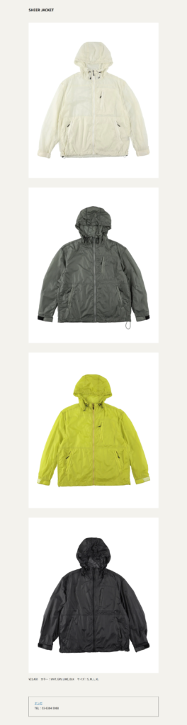 NANGA【SHEER JACKET】