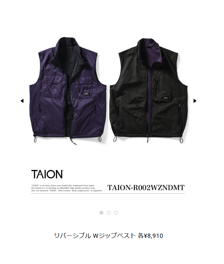 TAION【リバーシブル Wジップベスト】