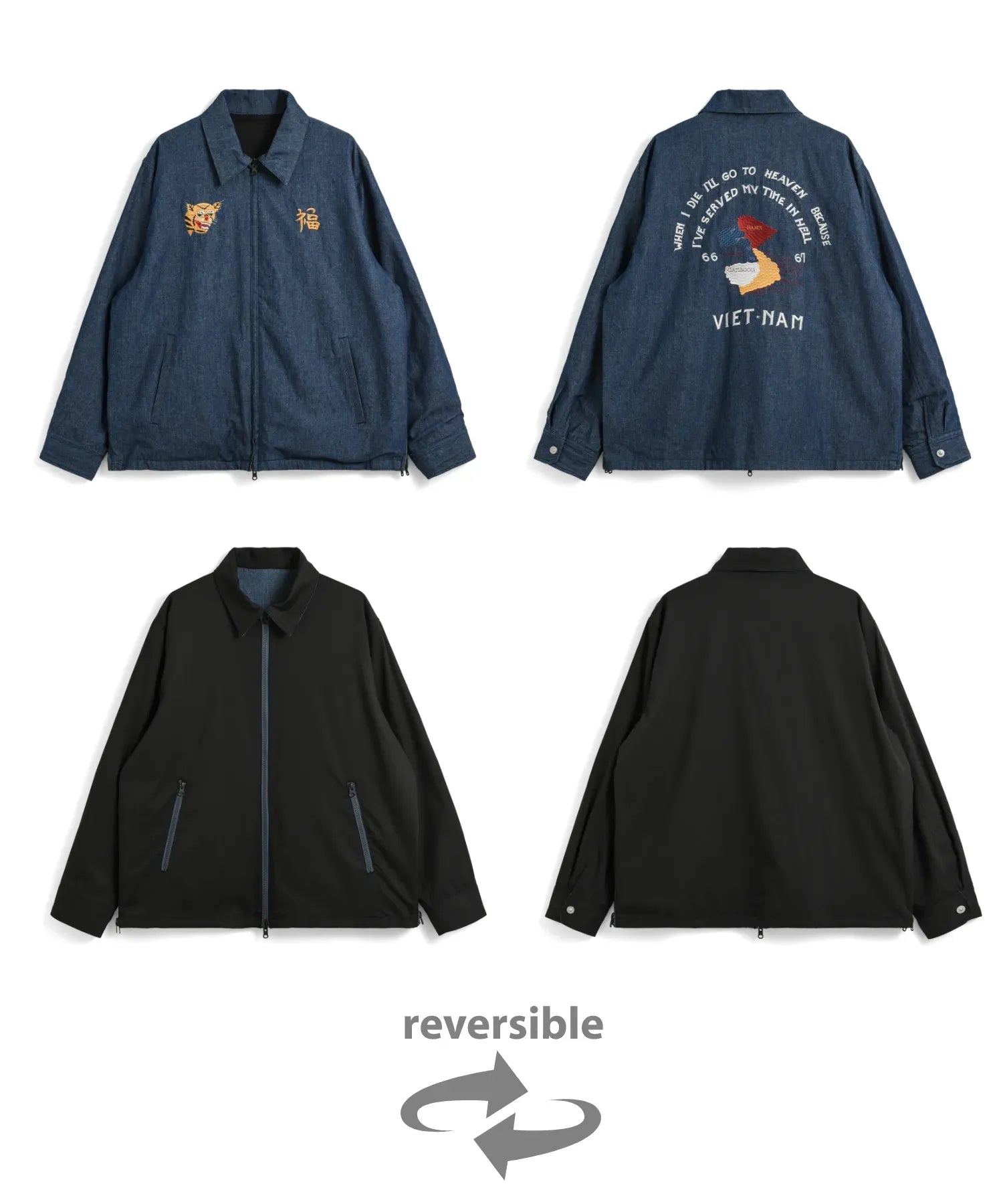 NON DOWN REVERSIBLE "VET" BLOUSON