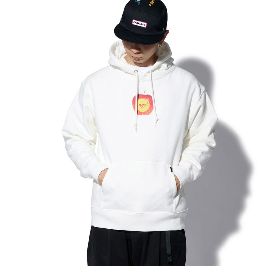 NYC LOVE ON APPLE HOODIE SWEATS - WHITE - mosco