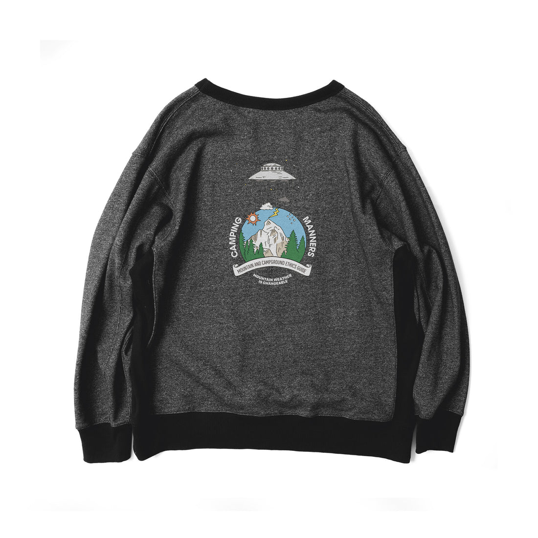 ECOHYBRIDCAMPINGMANNERSMT.WEATHERSWEATSHIRT_BLK_BACKPRINT