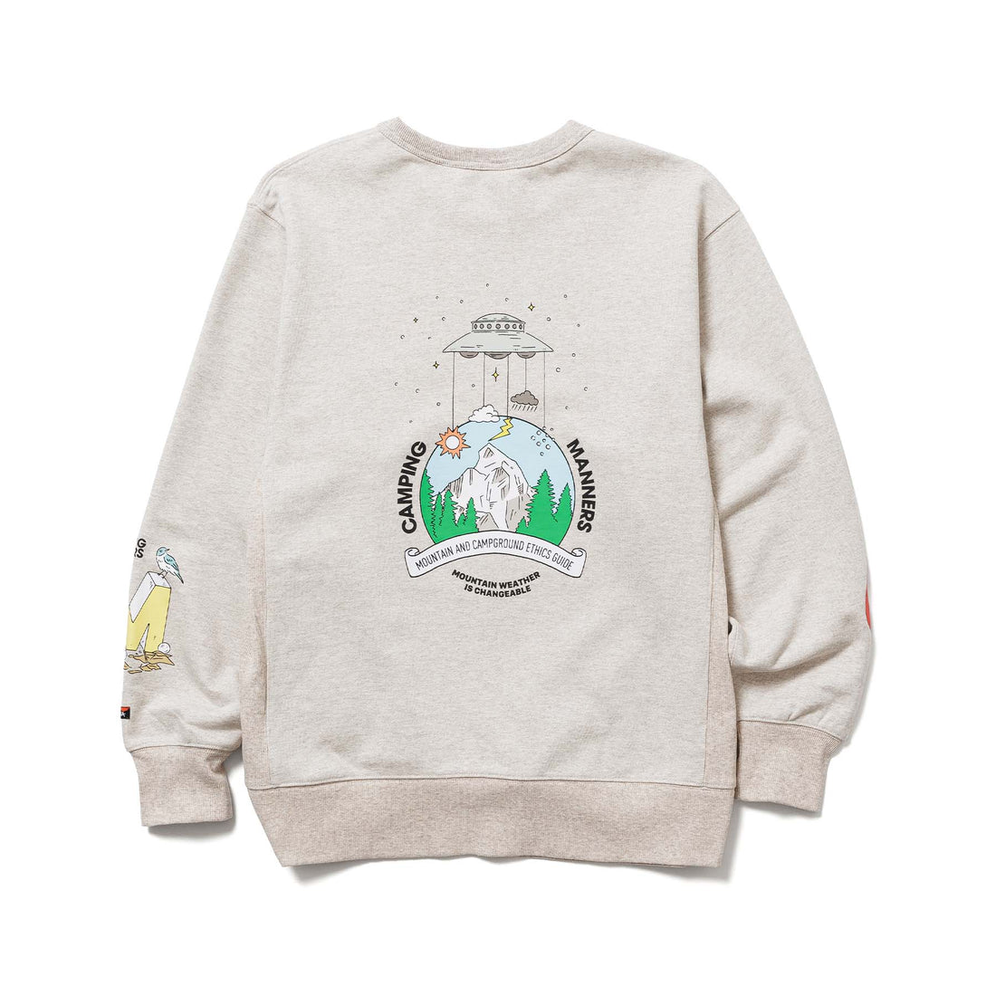 ECOHYBRIDCAMPINGMANNERSMT.WEATHERSWEATSHIRT_OAT_BACKPRINT