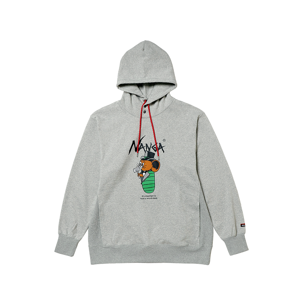NANGA×Jerry Ukai ECO HYBRID Sleeping Jerry Marquez HOODIE / L.GRAY 