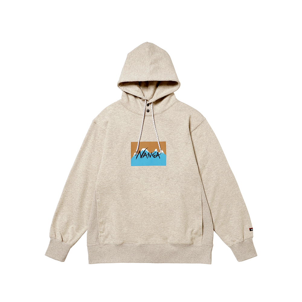 NANGA×Jerry Ukai ECO HYBRID NANGA LOGO HOODIE OATMEAL